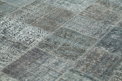 Kirk Yama Grey Patchwork Cotton Wool Handmade Area Rug 8'2'' x 11'6''