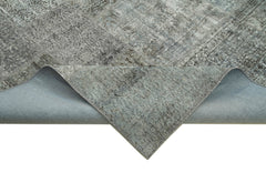 Handmade Area Rug – Grey Patchwork Cotton Wool Turkish Hand Knotted Carpet 8'2"x11'6"