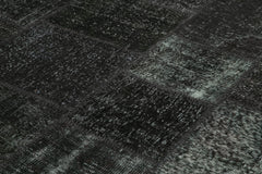 Kirk Yama Black Patchwork Cotton Wool Handmade Area Rug 8'2'' x 11'7''