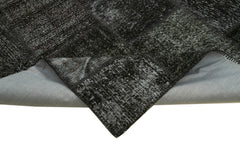 Kirk Yama Black Patchwork Cotton Wool Handmade Area Rug 8'2'' x 11'7''