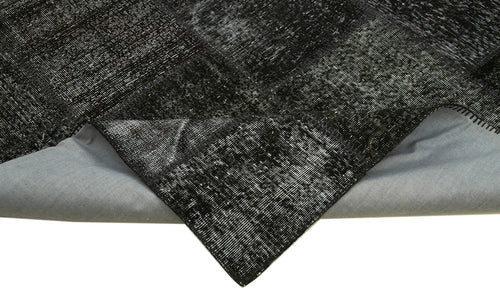 Kirk Yama Black Patchwork Cotton Wool Handmade Area Rug 8'2'' x 11'7''