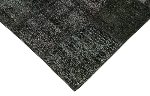 Kirk Yama Black Patchwork Cotton Wool Handmade Area Rug 8'2'' x 11'7''