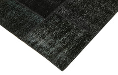 Kirk Yama Black Patchwork Cotton Wool Handmade Area Rug 8'2'' x 11'7''