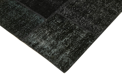 Kirk Yama Black Patchwork Cotton Wool Handmade Area Rug 8'2'' x 11'7''