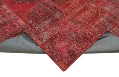 Handmade Area Rug - Red Patchwork Cotton Wool Vintage Turkish Carpet 8'2"x11'8"