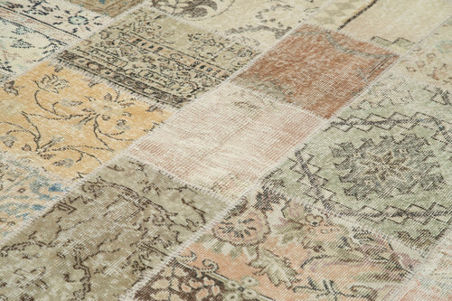 Kirk Yama Beige Patchwork Cotton Wool Handmade Area Rug 7'11'' x 11'6''