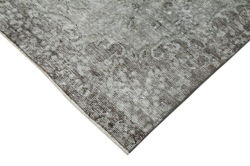 Overdyed Vintage Grey Vintage Cotton Wool Handmade Area Rug 6'9'' x 10'4''