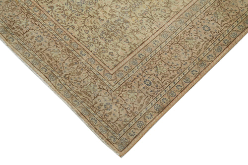 Vintage Beige Vintage Cotton Wool Handmade Area Rug 6'6'' x 9'9''