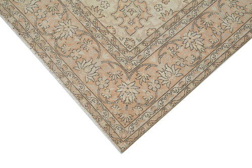 Vintage Beige Vintage Cotton Wool Handmade Area Rug 6'7'' x 9'8''