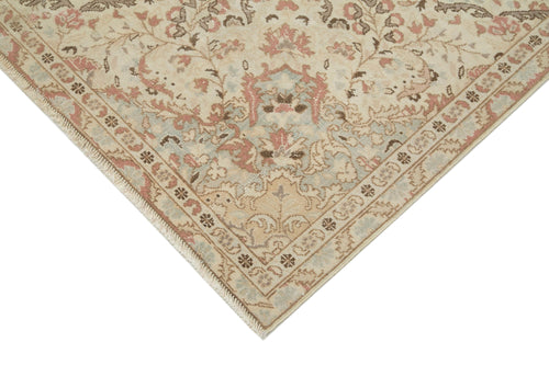 Vintage Beige Vintage Cotton Wool Handmade Area Rug 6'2'' x 9'10''