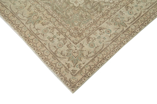 Vintage Beige Vintage Cotton Wool Handmade Area Rug 6'8'' x 10'3''