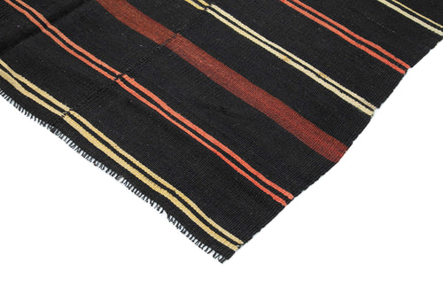 Striped Kilim Brown Striped Goat Hair Handmade Rug 6'0'' x 10'3''
