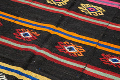 Striped Kilim Brown Striped Goat Hair Handmade Rug 6'3'' x 12'5''