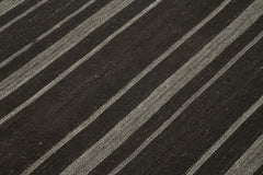 Striped Kilim Brown Striped Goat Hair Handmade Rug 6'0'' x 9'0''