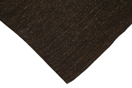 Striped Kilim Brown Striped Goat Hair Handmade Rug 5'8'' x 9'11''