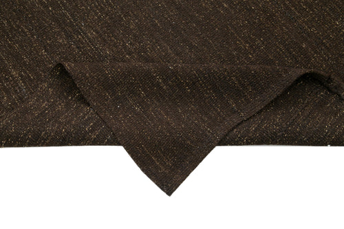 Striped Kilim Brown Striped Goat Hair Handmade Rug 5'8'' x 9'11''