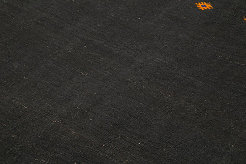 Striped Kilim Brown Striped Goat Hair Handmade Rug 6'1'' x 10'9''