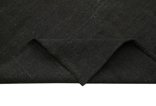 Striped Kilim Brown Striped Goat Hair Handmade Rug 6'1'' x 10'9''