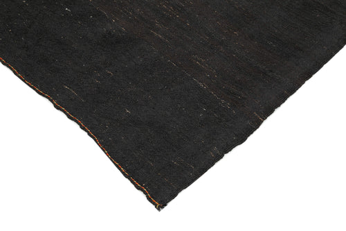 Striped Kilim Brown Striped Goat Hair Handmade Rug 6'5'' x 12'6''