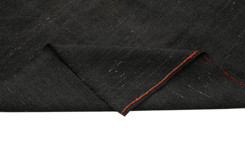 Striped Kilim Brown Striped Goat Hair Handmade Rug 6'5'' x 12'6''