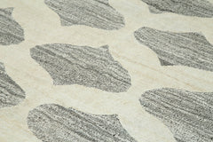 Scrap Grey Geometric Cotton Wool Handmade Area Rug 7'10'' x 10'4''