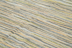 Handmade Area Rug - Pink Geometric Cotton Wool Vintage Hand Woven Carpet 9'3" x 13'6"