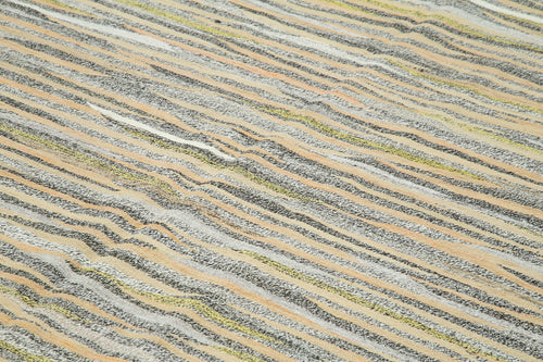 Handmade Area Rug - Pink Geometric Cotton Wool Vintage Hand Woven Carpet 9'3" x 13'6"