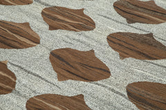 Handmade Area Rug - Blue Geometric Cotton Wool Vintage Handwoven Carpet 7'9''x10'7''