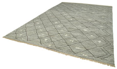 Handmade Area Rug | Geometric Cotton Wool Rug - Neutral Beige Vintage Carpet