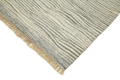 Scrap Grey Geometric Cotton Wool Handmade Area Rug 8'8'' x 12'1''