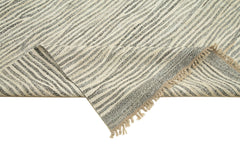 Scrap Grey Geometric Cotton Wool Handmade Area Rug 8'8'' x 12'1''