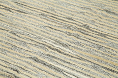 Scrap Beige Geometric Cotton Wool Handmade Area Rug 8'0'' x 10'8''