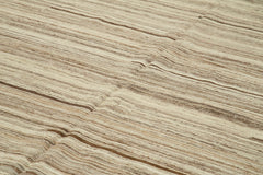 Handmade Area Rug – Beige Geometric Wool Cotton Carpet 8'1''x13'9'' Durable Soft Texture