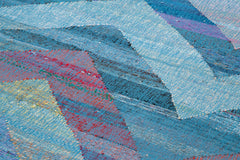 Scrap Black Geometric Cotton Wool Handmade Area Rug 13'5'' x 16'5''