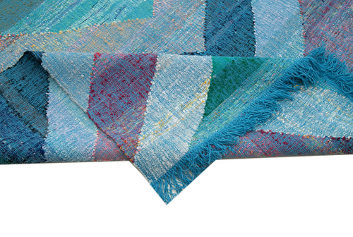 Scrap Black Geometric Cotton Wool Handmade Area Rug 13'5'' x 16'5''