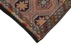 Geometric Kilim Brown Geometric Goat Hair Handmade Rug 6'6'' x 10'8''