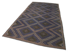 Geometric Kilim Brown Geometric Goat Hair Handmade Rug 5'10'' x 12'1''