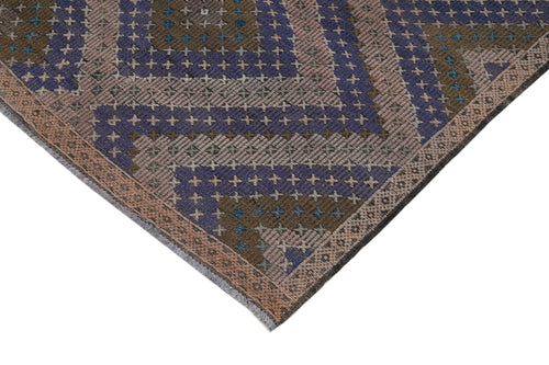 Geometric Kilim Brown Geometric Goat Hair Handmade Rug 5'10'' x 12'1''