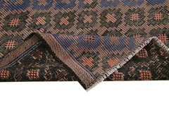 Geometric Kilim Brown Geometric Goat Hair Handmade Rug 5'5'' x 10'4''