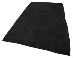 Geometric Kilim Black Geometric Goat Hair Handmade Rug 5'8'' x 9'11''