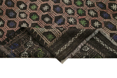 Geometric Kilim Brown Geometric Goat Hair Handmade Rug 6'8'' x 9'10''