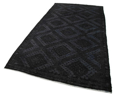 Geometric Kilim Black Geometric Goat Hair Handmade Rug 5'3'' x 10'4''
