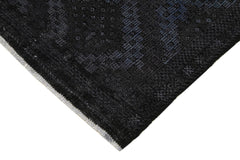 Geometric Kilim Black Geometric Goat Hair Handmade Rug 5'3'' x 10'4''