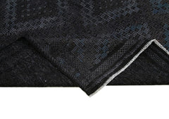 Geometric Kilim Black Geometric Goat Hair Handmade Rug 5'3'' x 10'4''