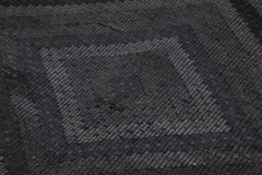 Geometric Kilim Black Geometric Goat Hair Handmade Rug 6'5'' x 10'5''