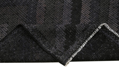 Geometric Kilim Black Geometric Goat Hair Handmade Rug 6'5'' x 10'5''