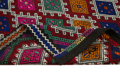 Geometric Kilim White Geometric Goat Hair Handmade Rug 8'2'' x 10'3''