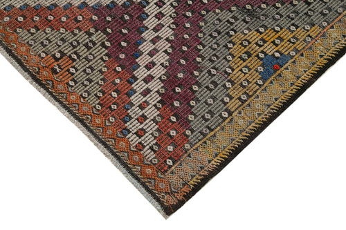 Geometric Kilim Beige Geometric Goat Hair Handmade Rug 5'10'' x 12'8''