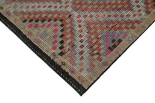 Geometric Kilim White Geometric Goat Hair Handmade Rug 5'10'' x 10'10''