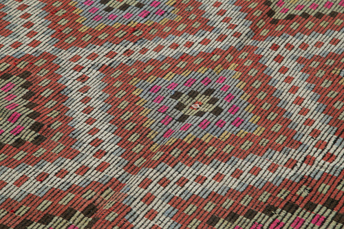 Geometric Kilim White Geometric Goat Hair Handmade Rug 5'10'' x 10'10''